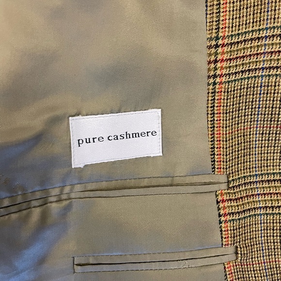 ALFRED DUNHILL Made in Italy Check Print Pure Cashmere 3-Button Jacket Size 42 L - Picture 7 of 9